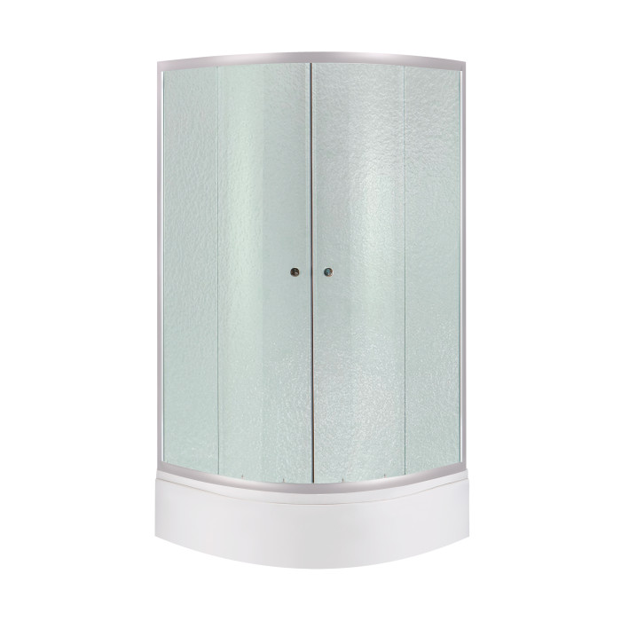 Душевая кабина Latwa SC80x80.SAT.MID.FR полукруглая, стекло Frost 4 мм + Душевой поддон KAPIELKA ST80x80x26 с панелью Lidz (LLSC8080SATMIDFR2SET)