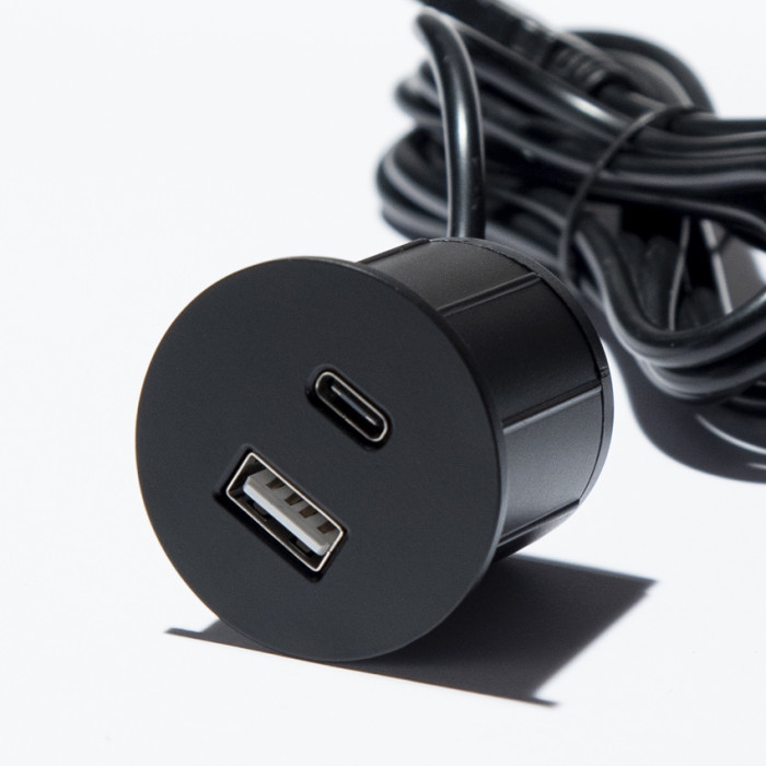 Вбудований USB-зарядний порт ASA Plastici VersaPick 060.29Z.00037 колір матовий чорний