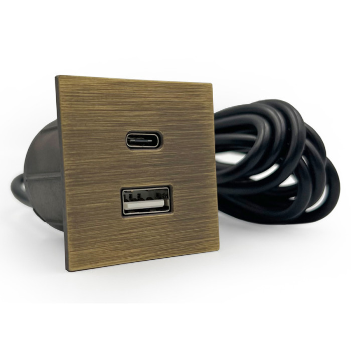 Мебельная USB розетка ASA VersaPick type A+C состаренная бронза (060.29Z.00047)