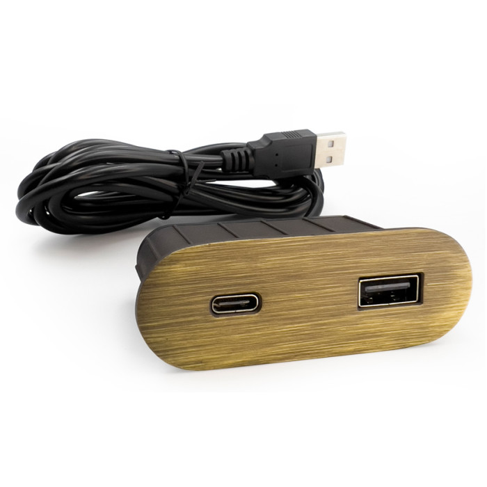 Вбудований USB-зарядний порт ASA Plastici VersaPick 060.29Z.00063 кольору зістарена бронза