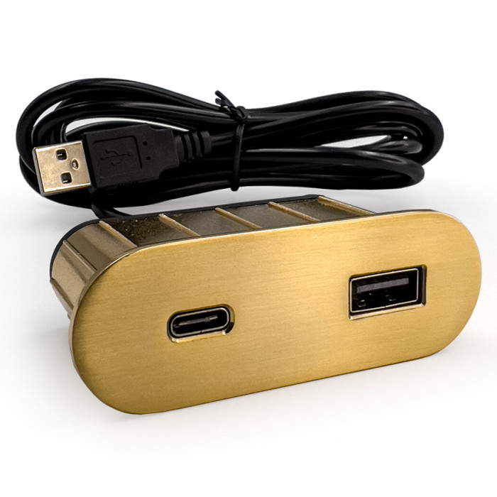 Меблева USB розетка ASA VersaPick type A+C золото (060.29Z.00064)