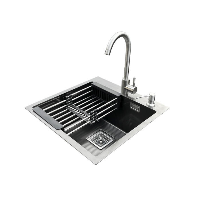 Комплект мийка + змішувач Romzha Arta Nova U-450 BL (A)