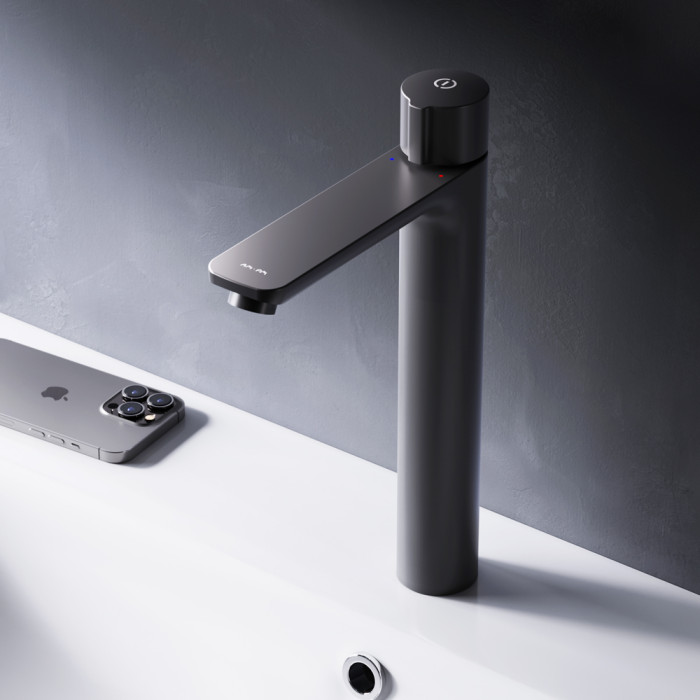 Смеситель для умывальника высокий TouchReel, чёрный AM.PM F85A92522 X-Joy