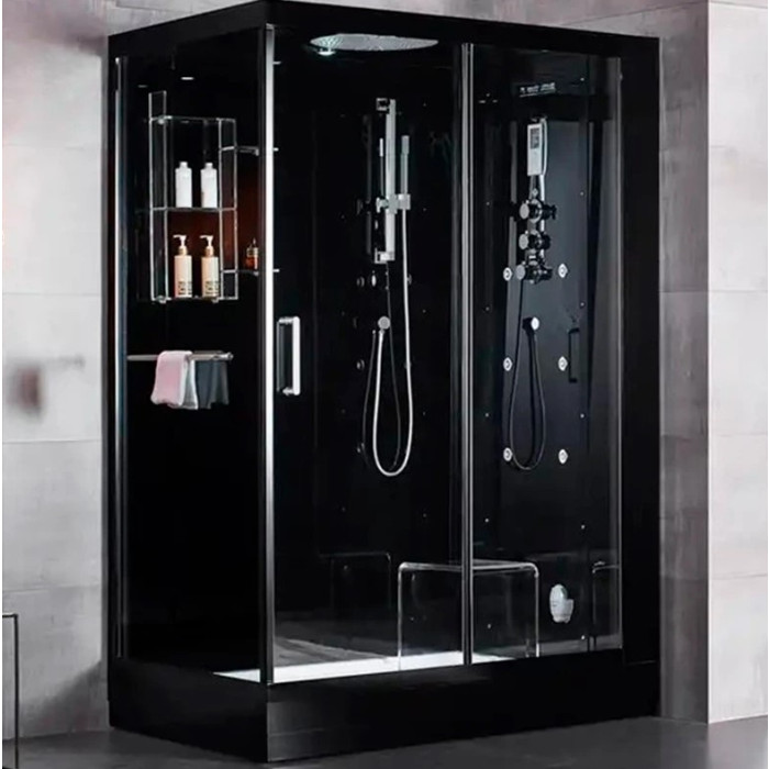 Гидромассажный паровой бокс GOLSTON G-U692BB черный 1200х850х2230 мм правосторонний