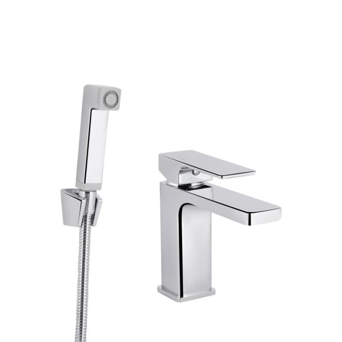 Смеситель для раковины Qtap Gemini с гигиеническим душем QTGEM272CRM45689 Хром