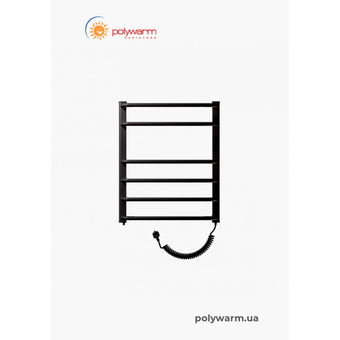 Електрична рушникосушка сухого типу Polywarm  EU6/65 чорна