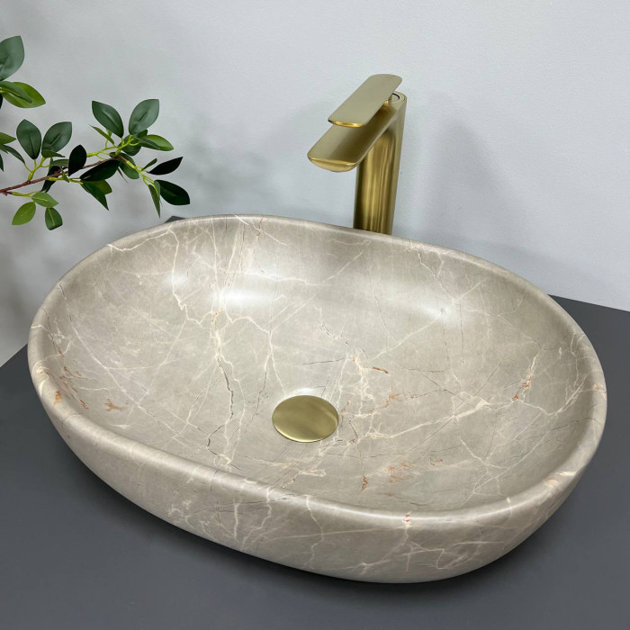Умывальник (раковина) VBI MODENA S BEIGE STONE MATT накладной