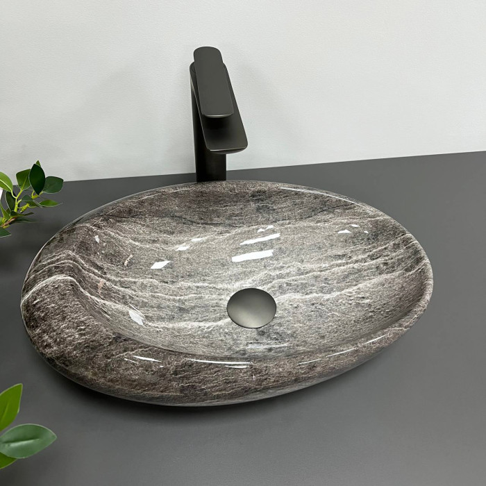 Умывальник (раковина) VBI VICENZA DARK STONE GLOSSY накладной