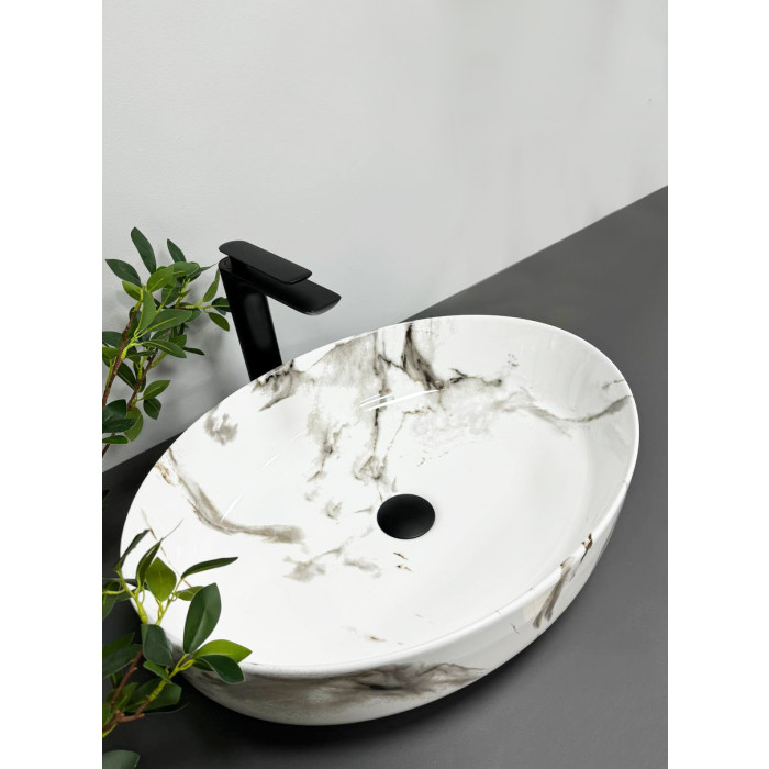 Умывальник (раковина) VBI UDINE CARRARA GLOSSY накладной