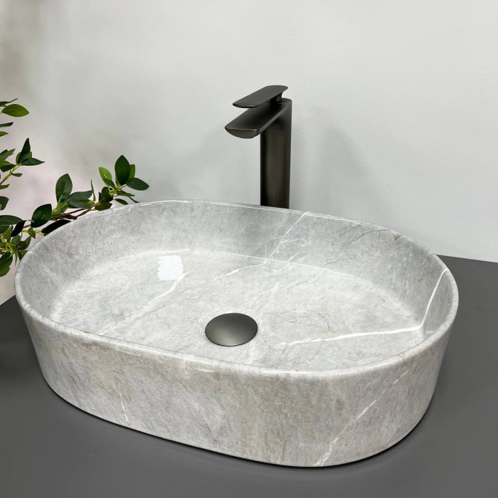 Умывальник (раковина) VBI VERONA 50 GREY STONE GLOSSY накладной