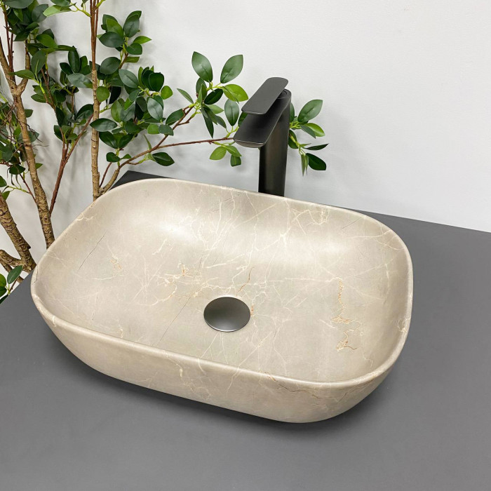 Умывальник (раковина) VBI RAVENNA BEIGE STONE MATT накладной