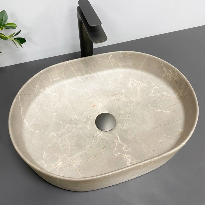 Умывальник (раковина) VBI VERONA 50 BEIGE STONE MATT накладной