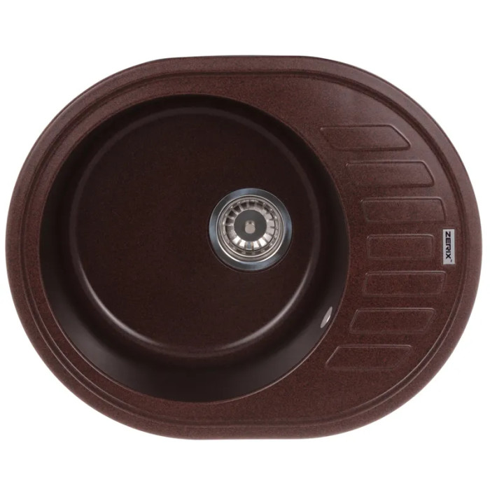 Гранітна кухонна мийка Zerix ZS-6250R-12 Коричнева (ZX4552)