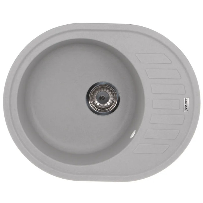 Гранітна кухонна мийка Zerix ZS-6250R-09 Сіра (ZX4551)