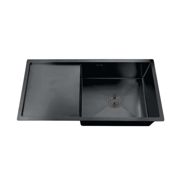 Врізна кухонна мийка Zerix ZH7844B-215 (3.0/1.0) PVD-Black з сушаркою (ZM5565)