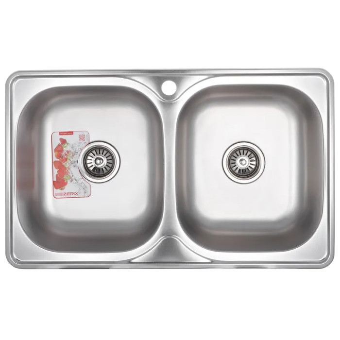 Кухонна мийка Zerix Z7848D-08-180MD Double (Micro Decor) (ZS0579)
