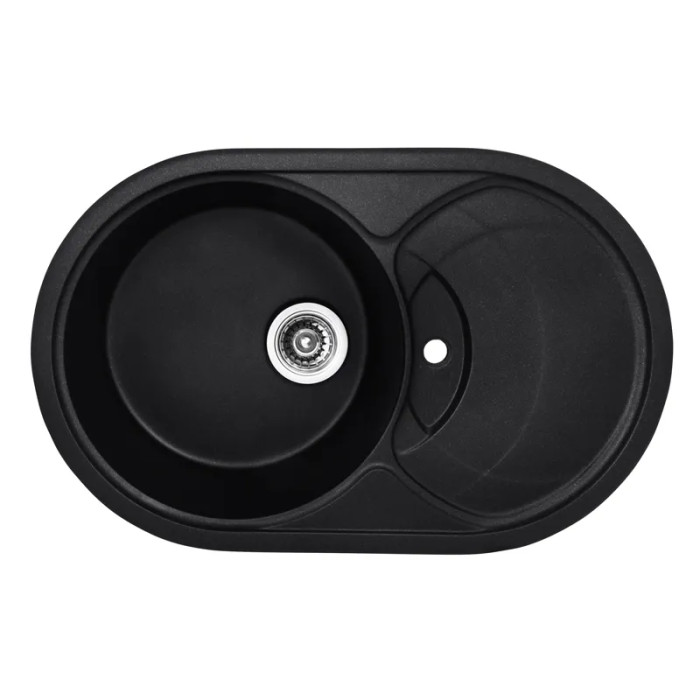Гранітна кухонна мийка Haiba HB8310-G226 Black 780x500x220 (HB0975)