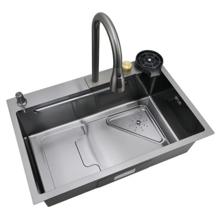 Мийка Mixxus Premium MH7246-SET-01 Nano-Black з вбудованим змішувачем (MX1696)