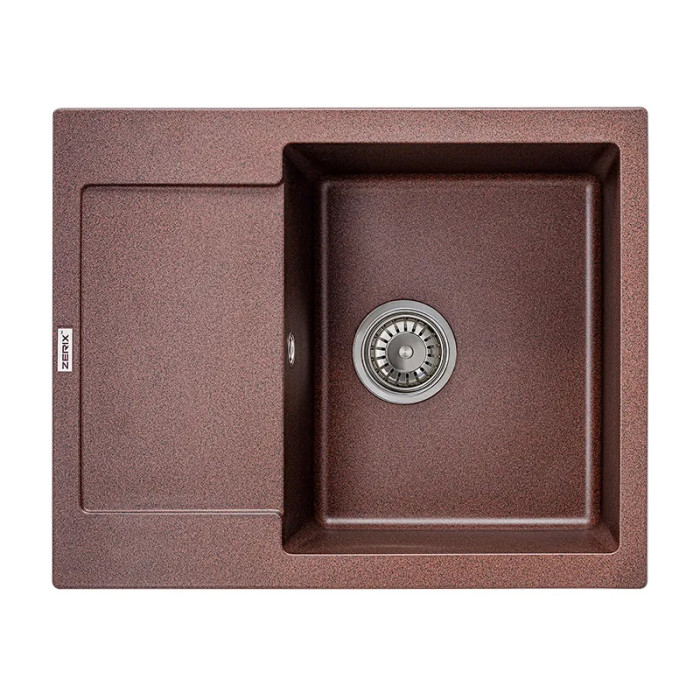 Кухонна мийка Zerix Гранітна 61.5x42 см Коричнева (ZX4592)