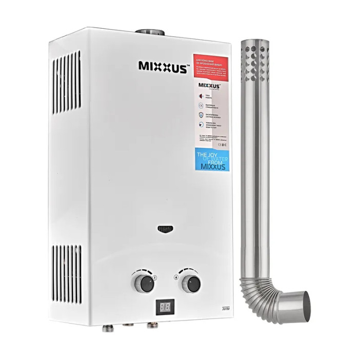 Газова колонка Mixxus GWH-0710 BASIC TURBO WHITE турбована 10 л/хв (WH0028)