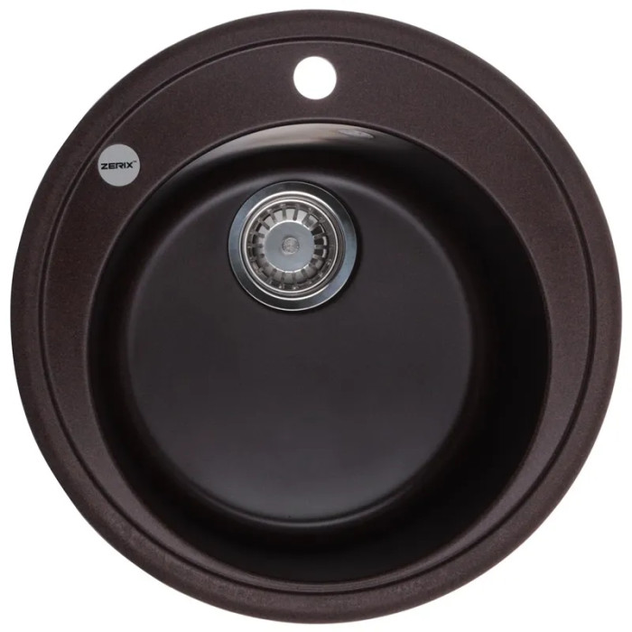Гранітна кухонна мийка Zerix ZS-510R-12 Коричнева (ZX4536)