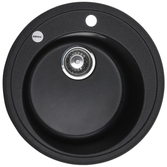 Гранітна кухонна мийка ZERIX ZS-510R-13 Графітна (ZX4537)