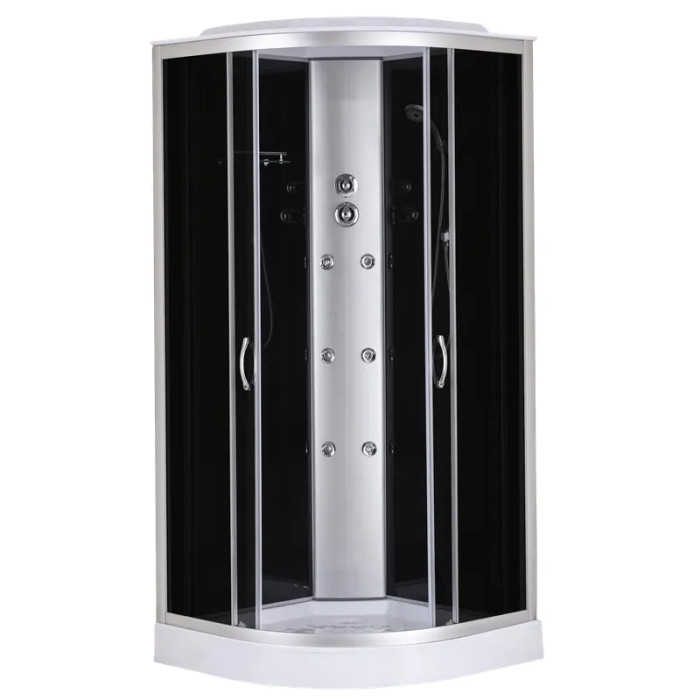 Бокс душевой с гидромассажем Mixxus STRONG SBH02-90x90x215 - GR Satin низкий поддон (MI6891)