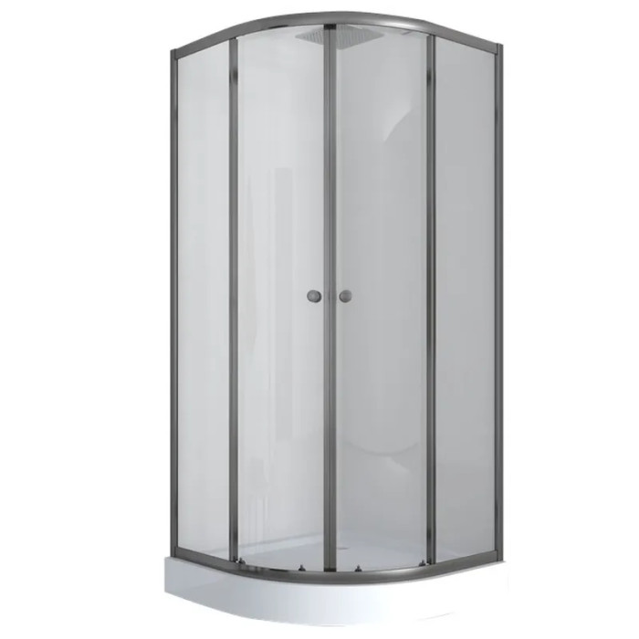 Душевая кабина с низким поддоном mixxus PLAIN SCT02-90x90x195-TR GRAPHITE прозрачное стекло 4мм (MI6901)
