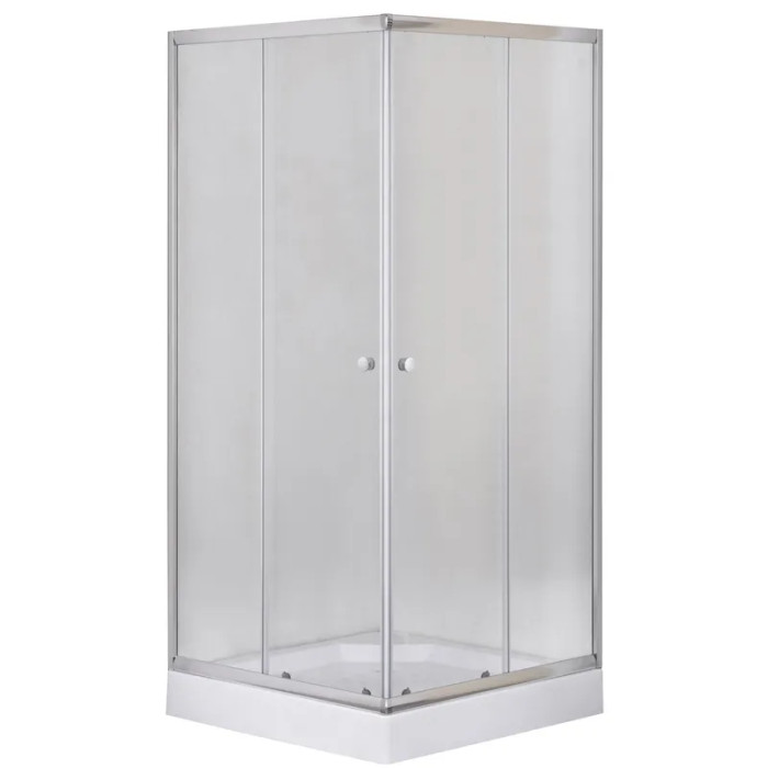Душевая кабина с низким поддоном Mixxus CUBIC (100*100 см) SCT01-100x100x195-FB CHROME матовое стекло (MI6904)