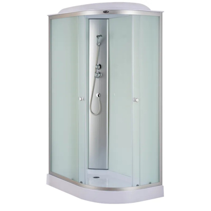 Бокс душевой без гидромассажа Mixxus WAVE SB 02-120x80x215-LF B SATIN с низким поддоном (MI6892)