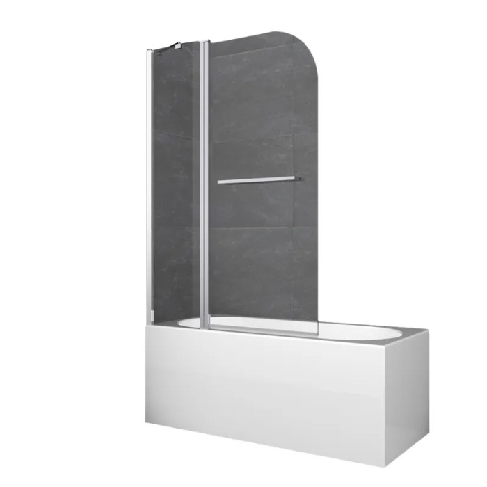 Стеклянная шторка для ванны Koer SR BS04 95x140см прозрачное стекло 6мм, хром (KR5403)