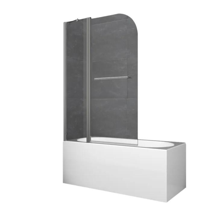 Стеклянная шторка на ванну Koer SR BS04 95x140см Графит (KR5404)