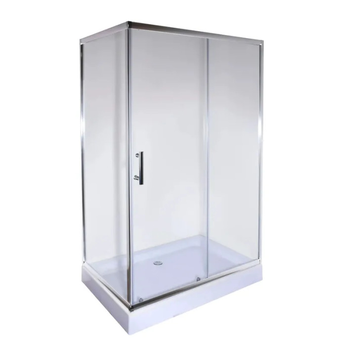 Душевая кабина с низким поддоном mixxus HARD SCT01-100x90x198-TR CHROME прозрачное стекло 5мм (MI6909)