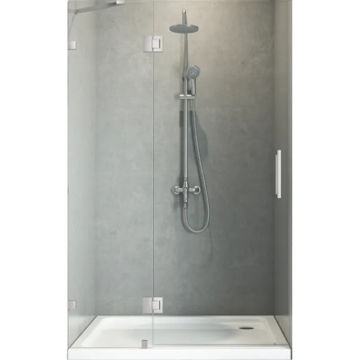 Двери в нишу Koer SR SD04-100x200-TR-01 прозрачное стекло Easy Clean 10мм, хром (KR5386)