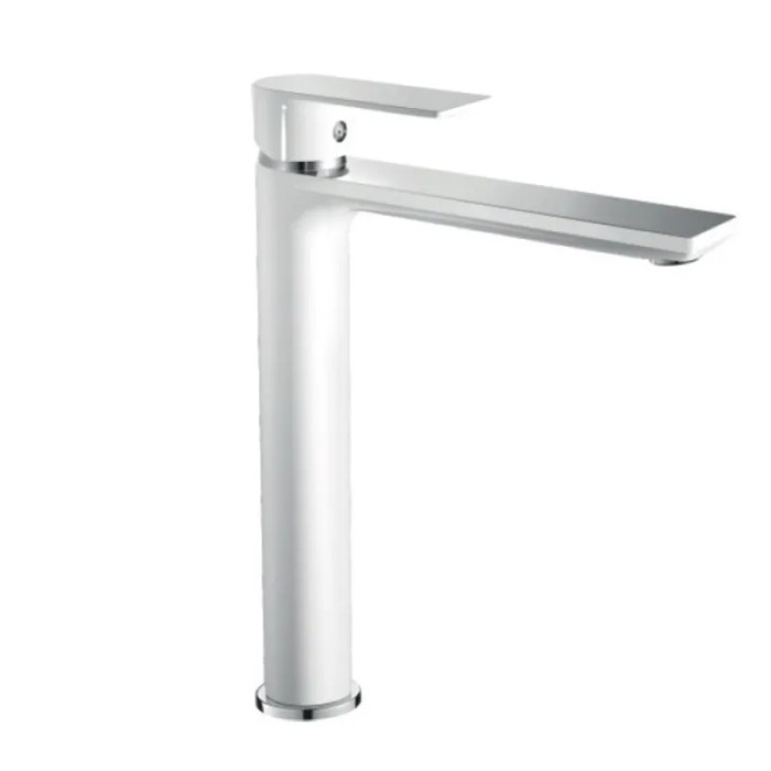 Змішувач для умивальника HAIBA ALEX 001 HIGH WHITE-CHROME високий (HB9564)
