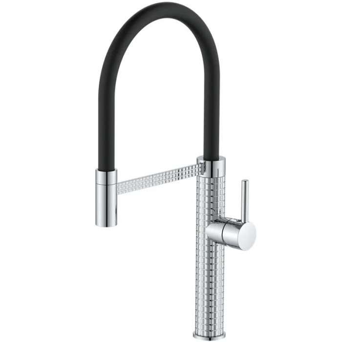 Змішувач для кухні Mixxus Premium Oliwer 017 REFL.BLACK високий з гнучким виливом (MI6965)