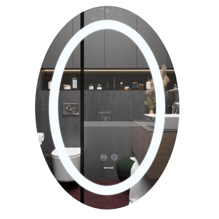 Дзеркало Mixxus PLAIN MV03-50x70 з LED Touch, Anti-fog, димером, рег. яскравості (MI6664)