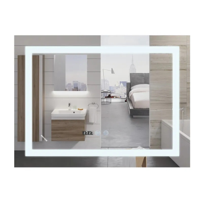 Дзеркало Mixxus Warm MR02-80x60 (годинник, LED-підсвічування, антизапотівання) (MI6004)