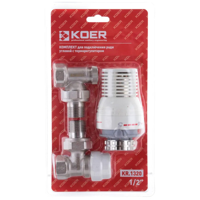 Комплект підключення радіатора 1/2'' (кутовий) Koer KR.1320 (KR2658)