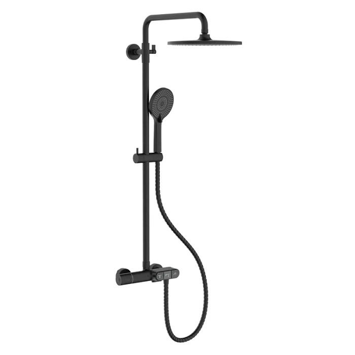 Душевая колонна Koer KB-55014-05 с термостатическим смесителем, черный матовый (KR4733)