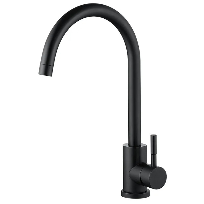 Змішувач для кухні Zerix LUX-011 Black з нерж. сталі SUS304 (ZX4868)