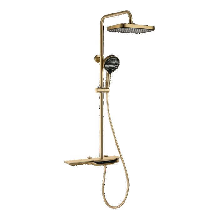 Душова колона з термостатичним змішувачем Mixxus Premium SPACE-009-J Brushed gold, 3 режими (MI6541