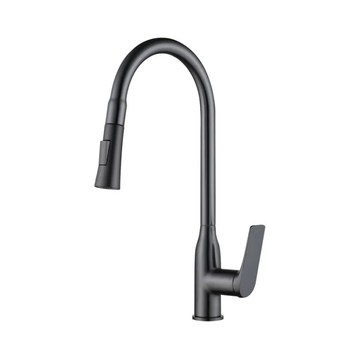 Кухонний змішувач Mixxus Premium DERBY 014 (NUT) GRAPHITE з висувною лійкою (MI6611)