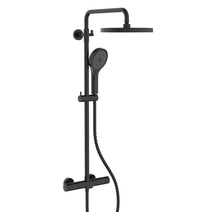Душевая колонна Koer KB-55013-05 с термостатическим смесителем, черный матовый (KR4731)