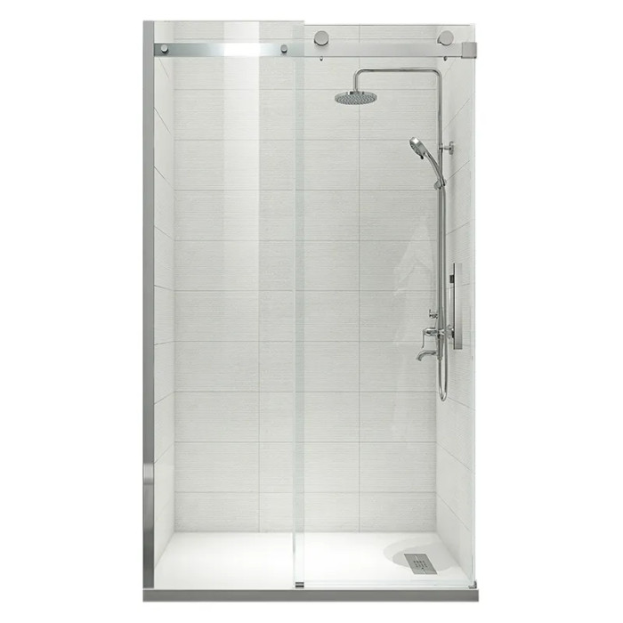 Двери в нишу Koer SR SD01-140x200-TR-01 прозрачное стекло Easy Clean 8мм, хром (KR5380)