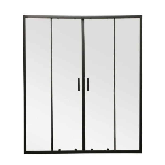 Двері в нішу Mixxus Premium DIVERSE SD01-160x185-TR Black прозоре скло 5мм (MI6879)