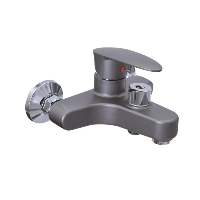 Смеситель для ванны Plamix CEZAR-009 EURO SET Graphite с душем (PM0694)