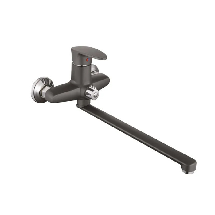 Смеситель для ванны Plamix CEZAR-006 EURO SET Graphite с душем (PM0691)