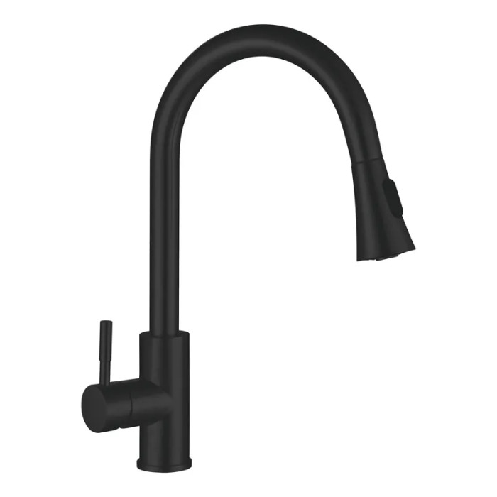 Кухонний змішувач Mixxus SUS-014-B Black з висувною лійкою (MI5862)