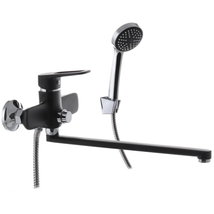 Смеситель для ванны Mixxus Nevada 006 Euro с длинным изливом, черный матовый (MI5917)